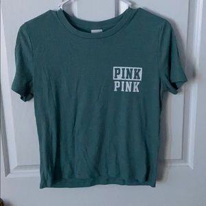 VICTORIAS SCERET PINK ribbed tee shirt